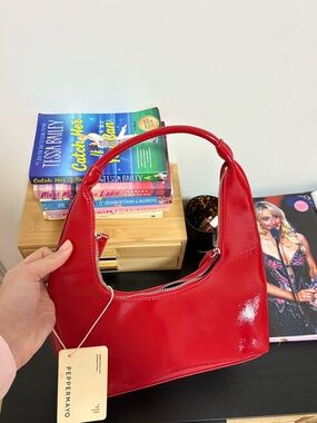 Peppermayo Glossy Red Patent Shoulder Bag
